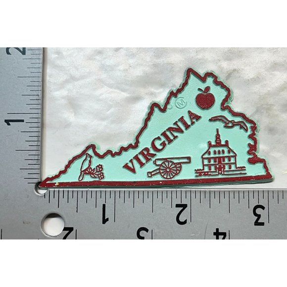 Virginia State Outline Refrigerator Magnet Capitol Cardinal Cannon Pawpaw - Picture 3 of 6